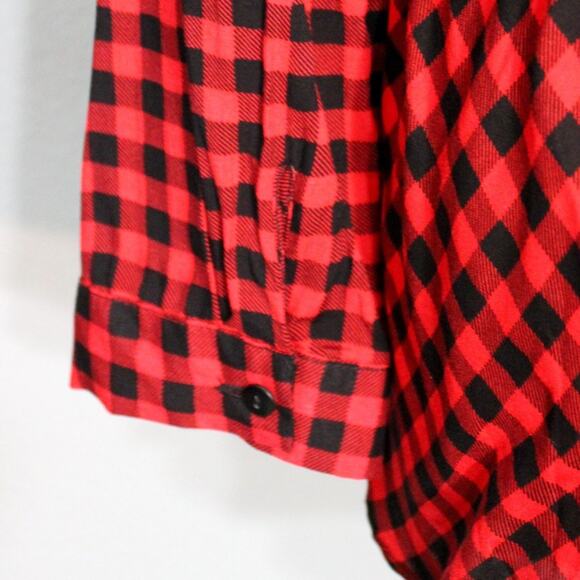 Love Notes Cabin Buffalo Button Down Peplum Top Size M - Picture 5 of 10